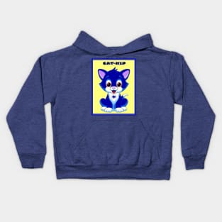 CAT-NIP Cartoon Comic Kitten Psychedelic Print Kids Hoodie